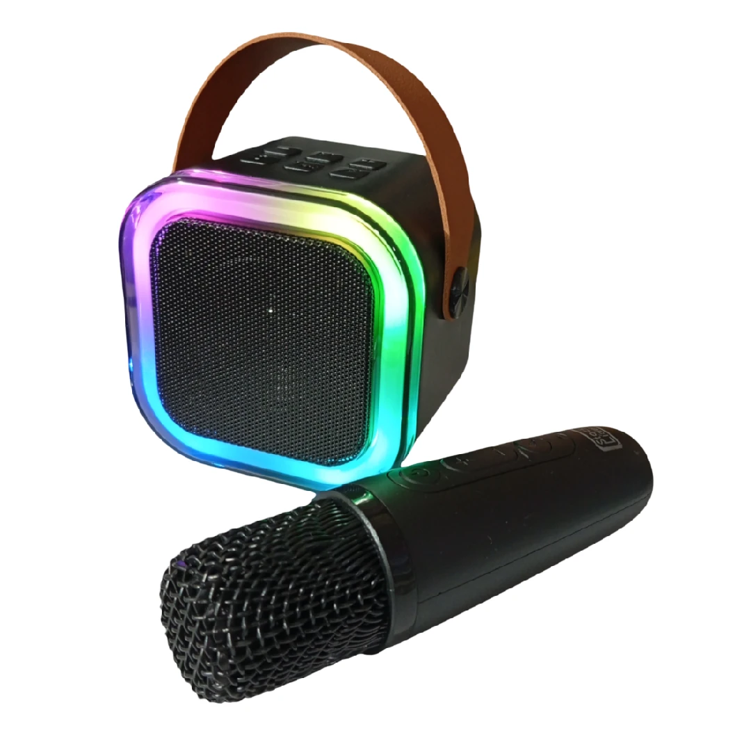 altavoz karaoke luz rgb micro wireless cambia voz radio fm