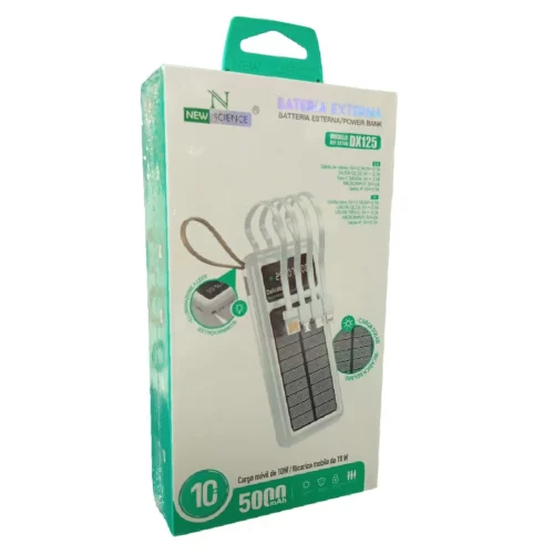 bateria externa powerbank 5000mah panel solar