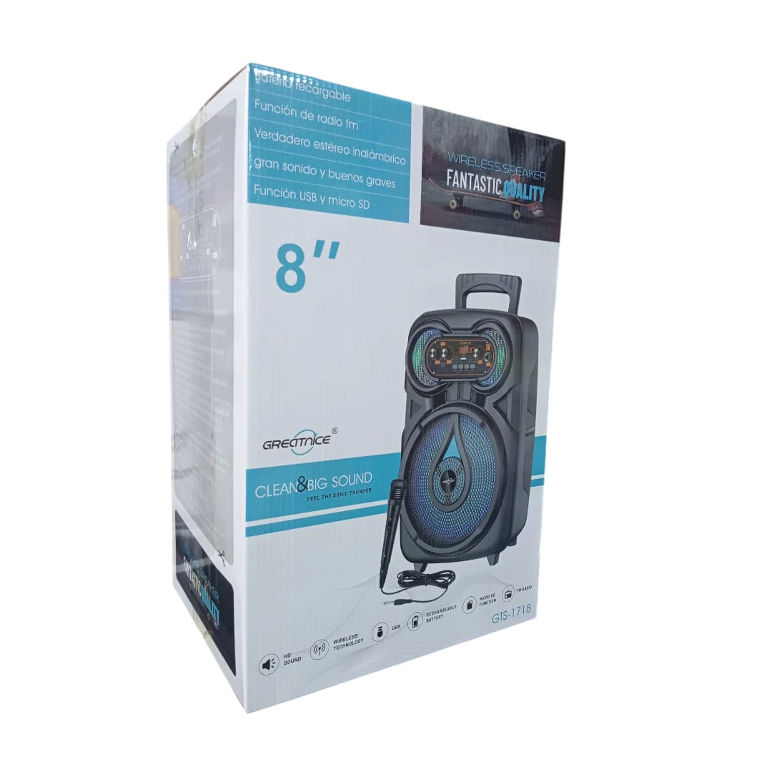 altavoz greatnice micro y luces led