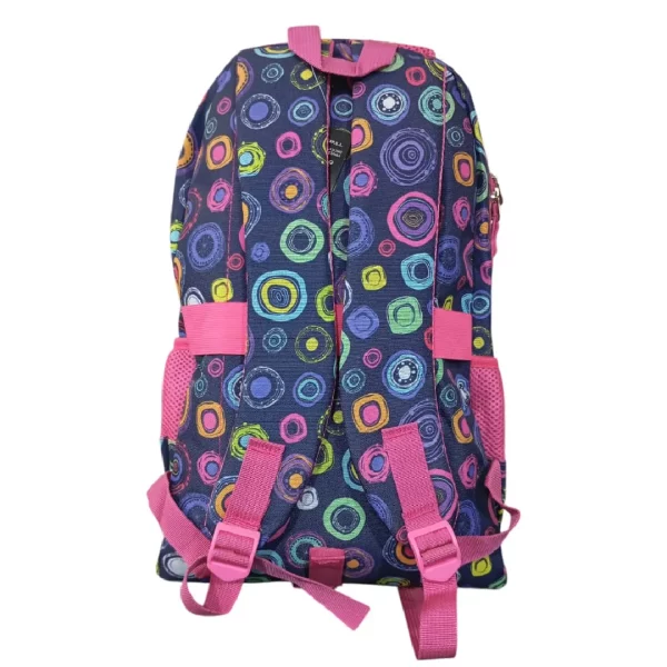 mochila escolar adaptable carro circulos rejillas porta botellas